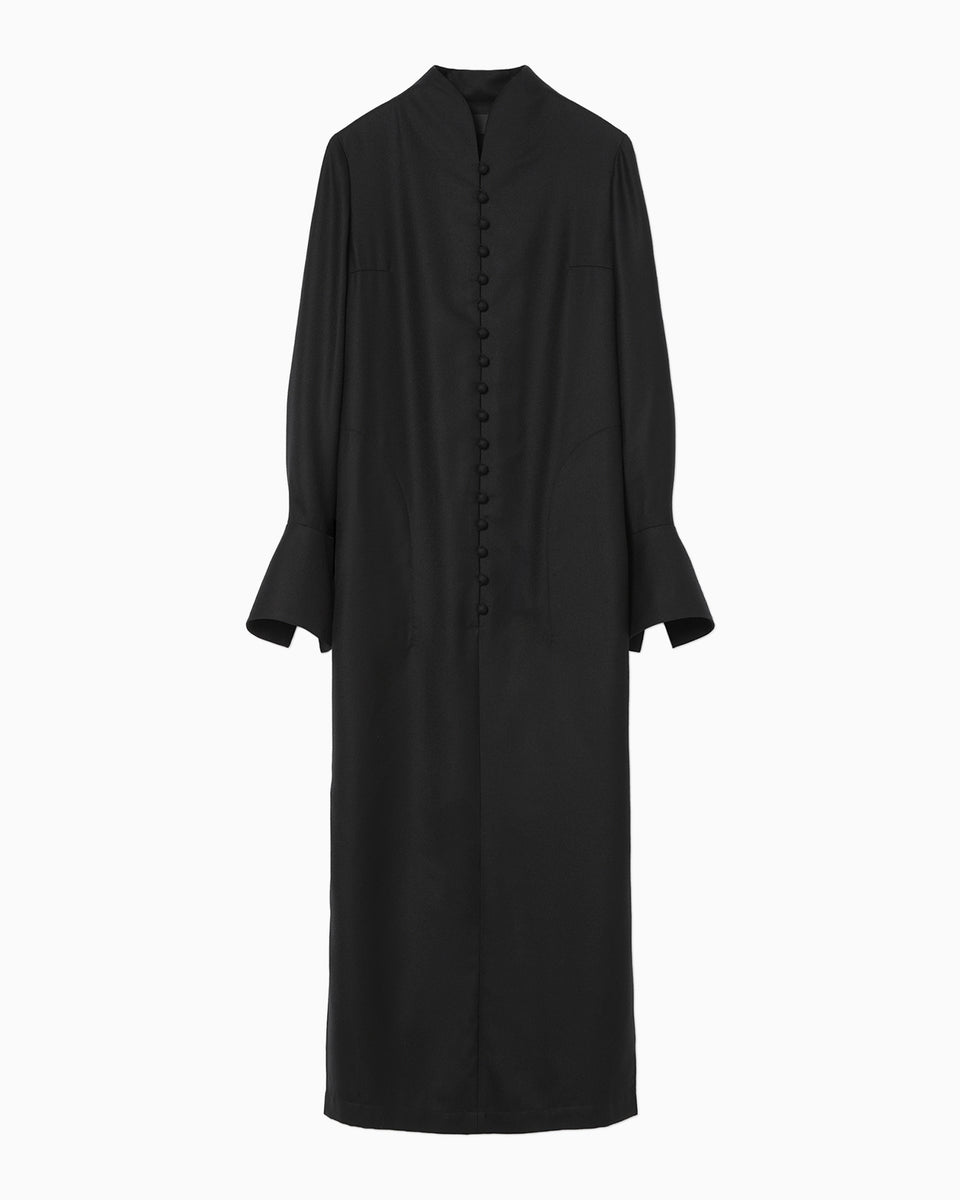 Wool I-Line Dress - black - Mame Kurogouchi