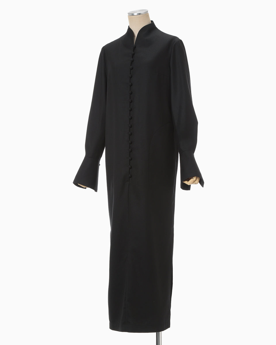 Wool I-Line Dress - black - Mame Kurogouchi