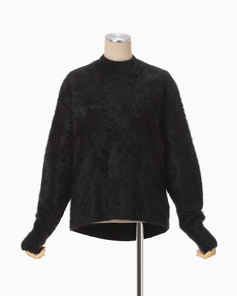 Cashmere Fur Knitted Top - black - Mame Kurogouchi