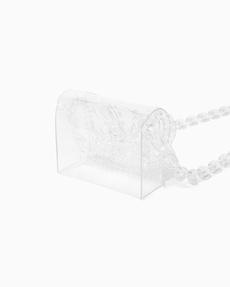 Transparent Sculptural Micro Chain Bag - clear - Mame Kurogouchi