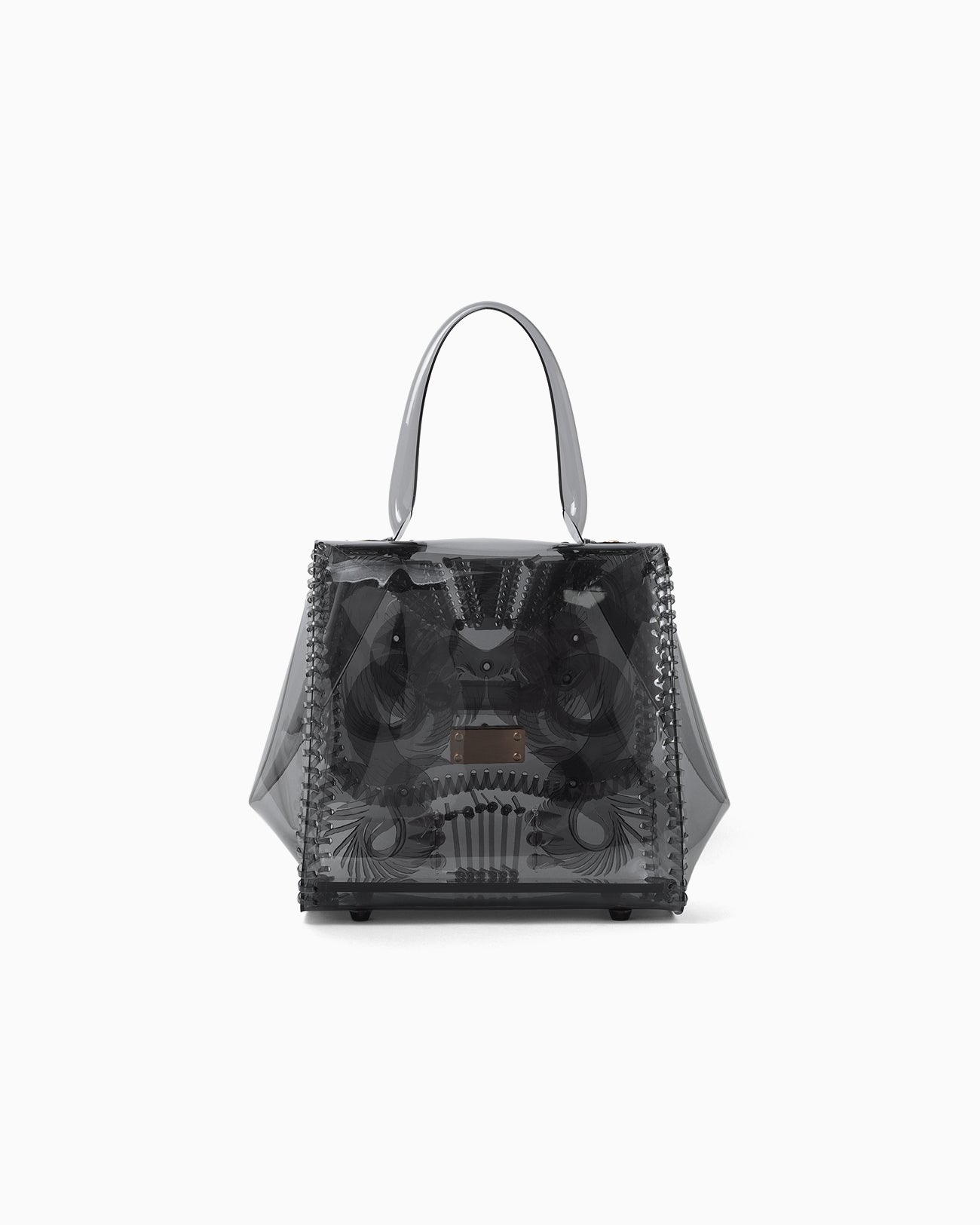 Transparent Sculptural Handbag - black