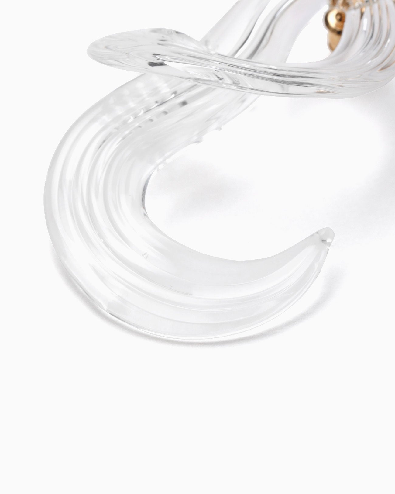 Glass Swirl Earrings - clear