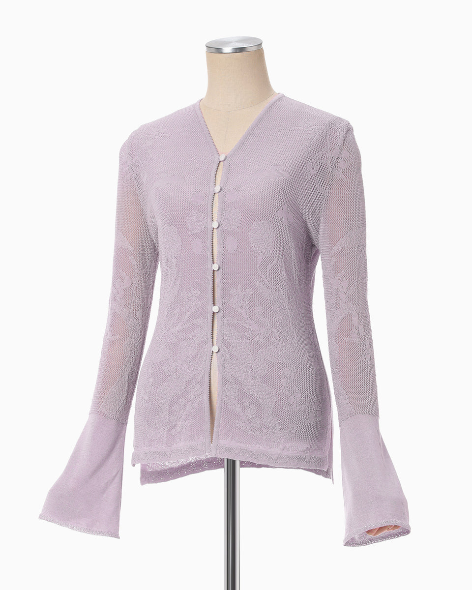 逆輸入 Watermark Pattern Kurogouchi Mame - purple - Cardigan Knitted テープ・マスキングテープ