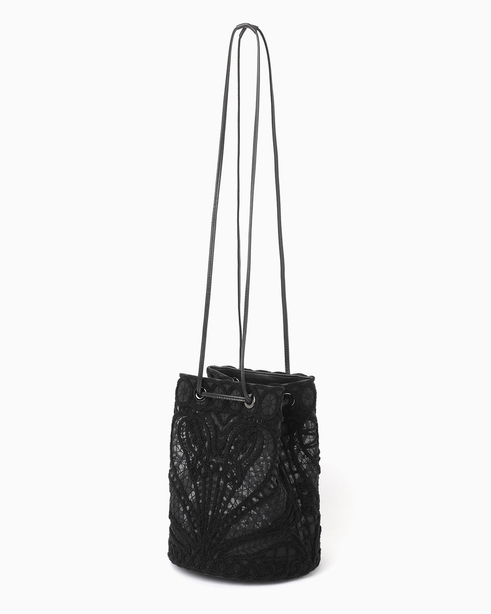 mame コード刺繍　バケット Cording Embroidery Bucket Bag - black - Mame Kurogouchi