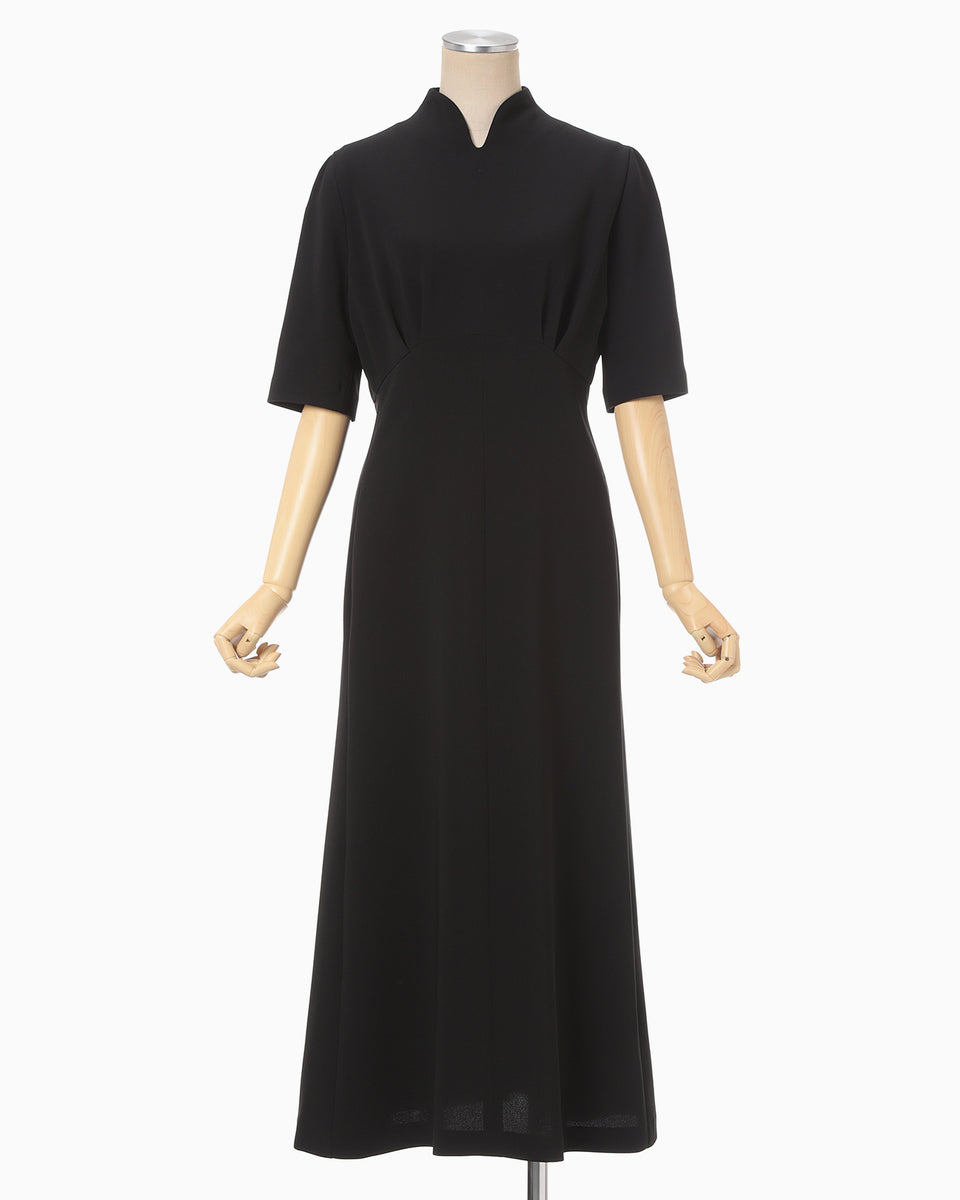 mamema様 Triacetate Georgette Short Sleeve Dress - black - Mame Kurogouchi