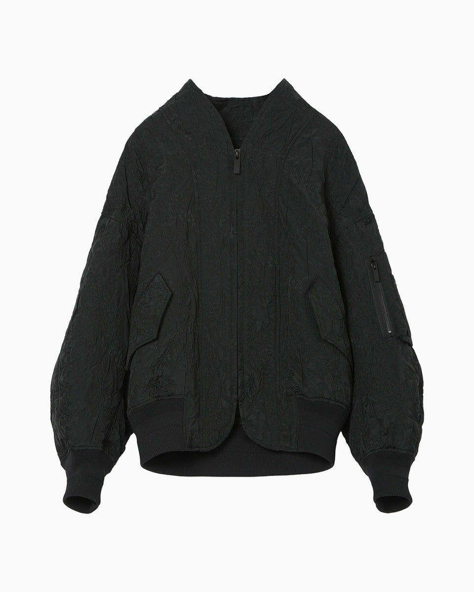 Floral Jacquard Triple Cloth Jacket - black - Mame Kurogouchi