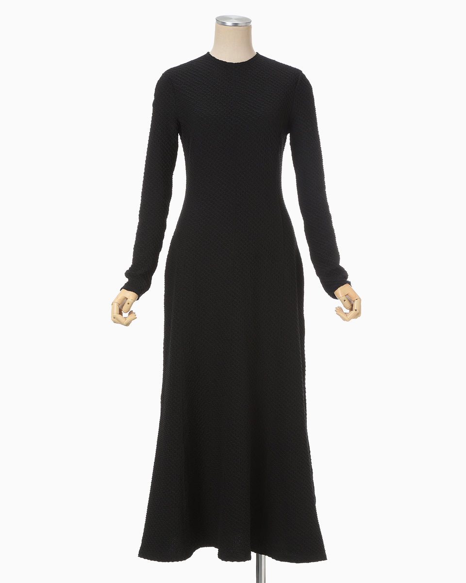 じゅり Shirring Jersey Jacquard Dress - black - Mame Kurogouchi