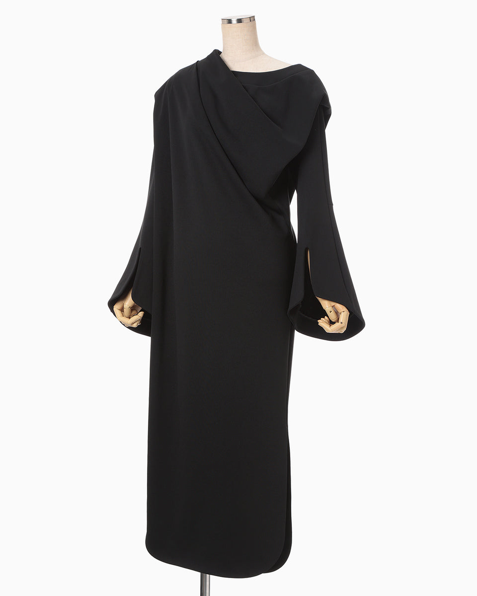 Double Jersey Asymmetric Dress - black - Mame Kurogouchi