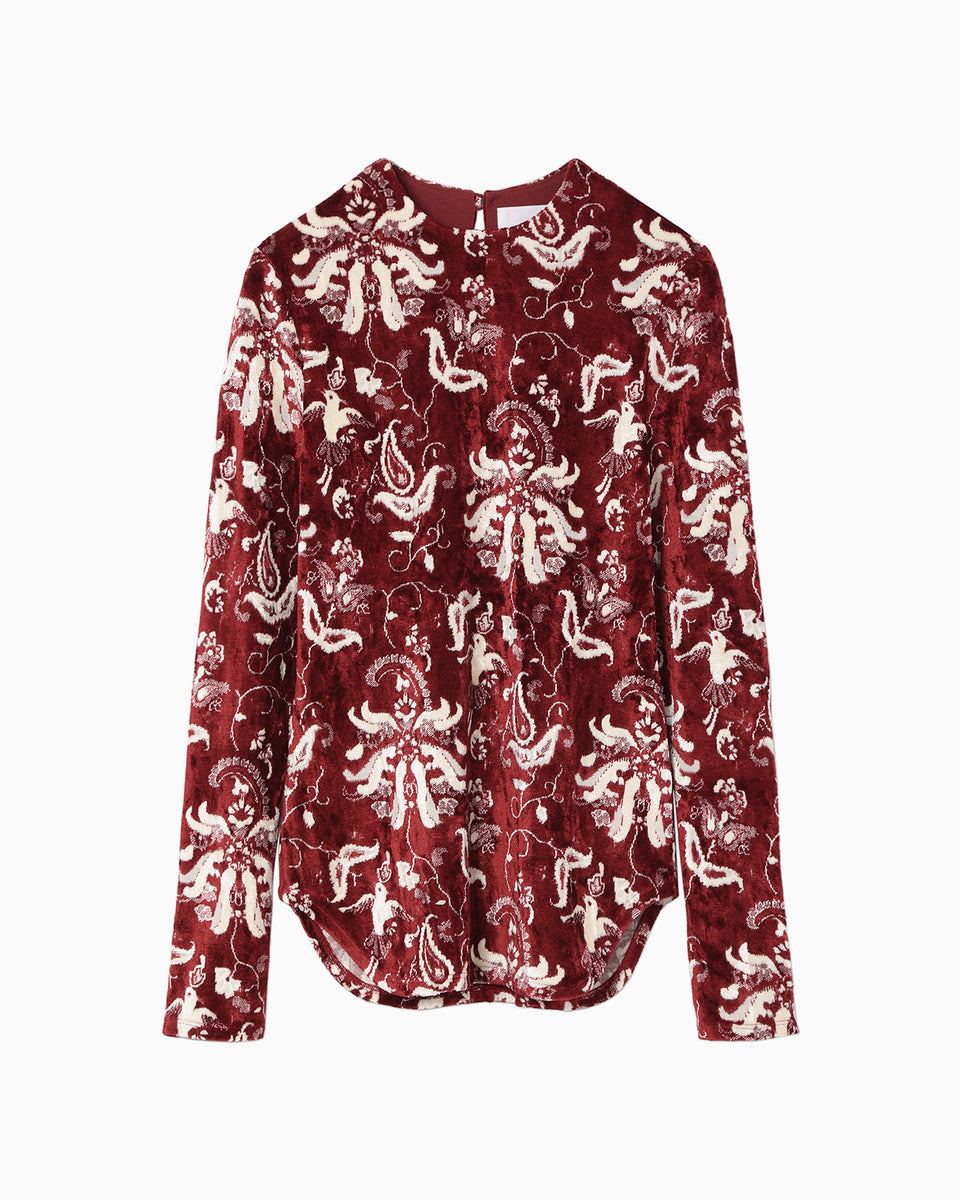 いちごページ Velour Jersey Top - red - Mame Kurogouchi