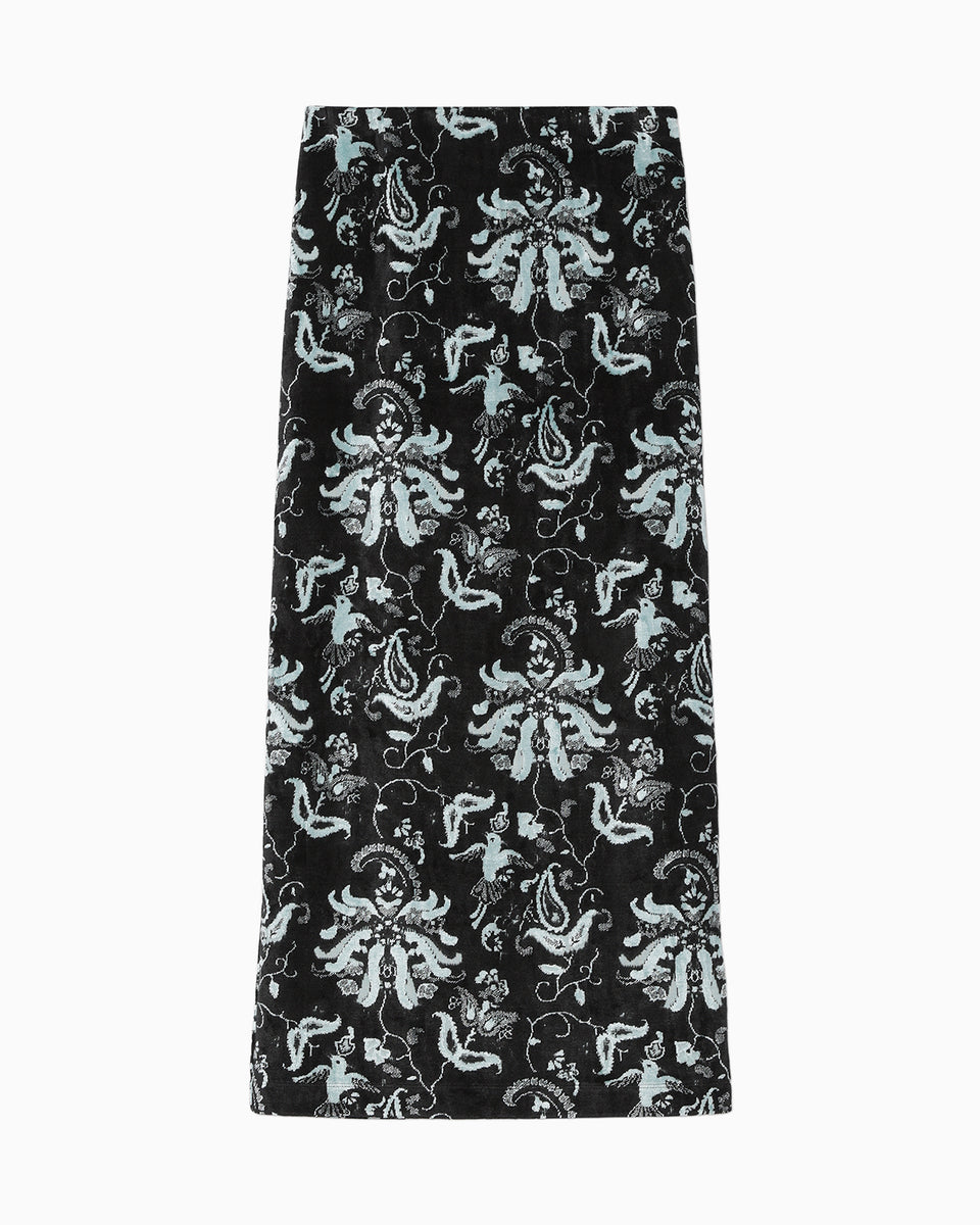 Velour Jersey I-Line Skirt - black - Mame Kurogouchi