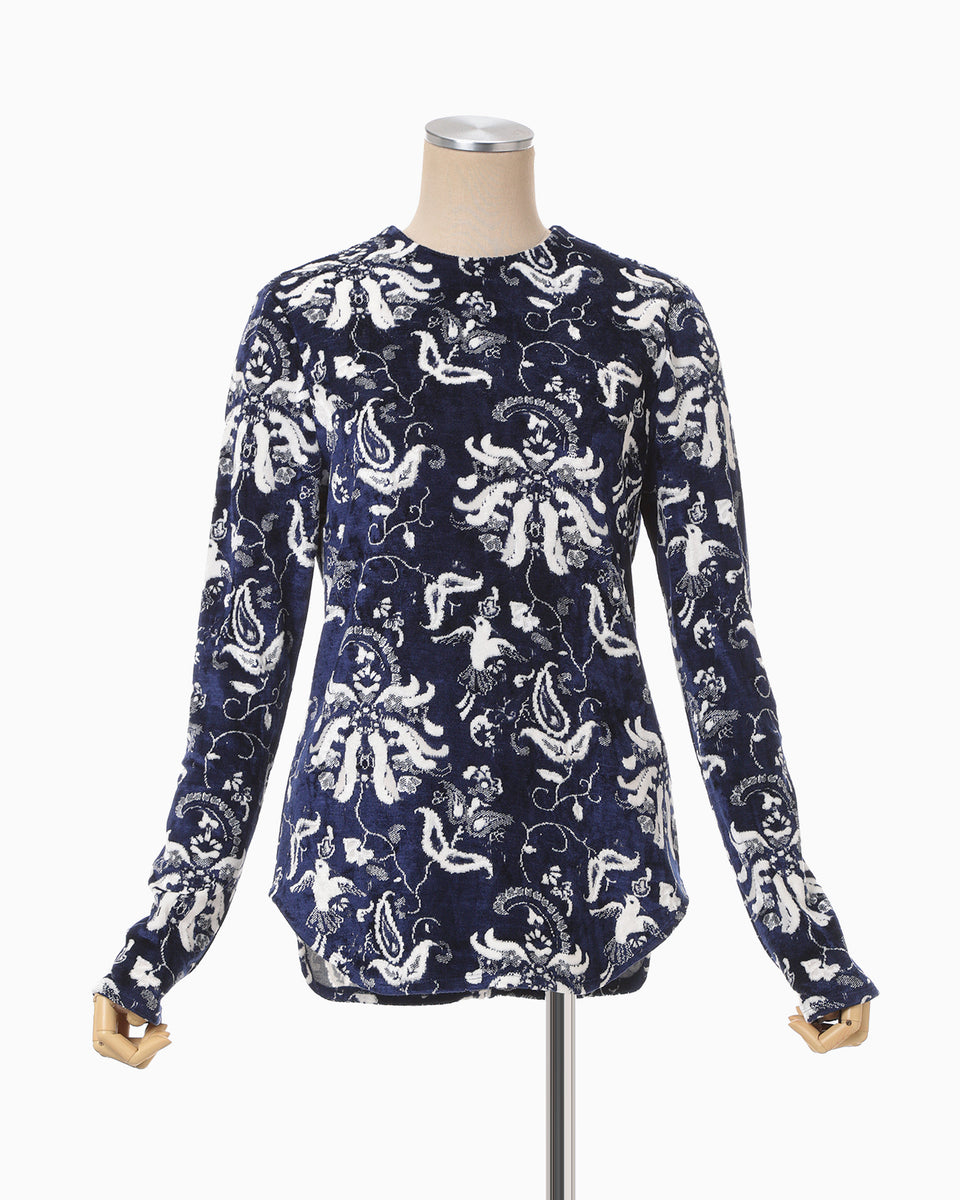 Velour Jersey Top - navy - Mame Kurogouchi