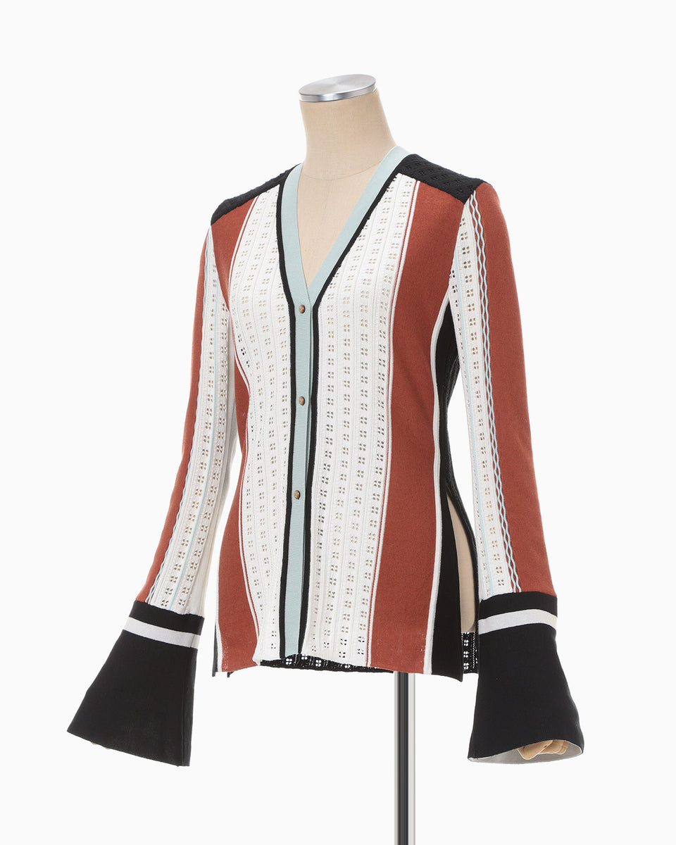 mame kurogouchi カーディガン Multi－Pattern Knit Cardigan 6S