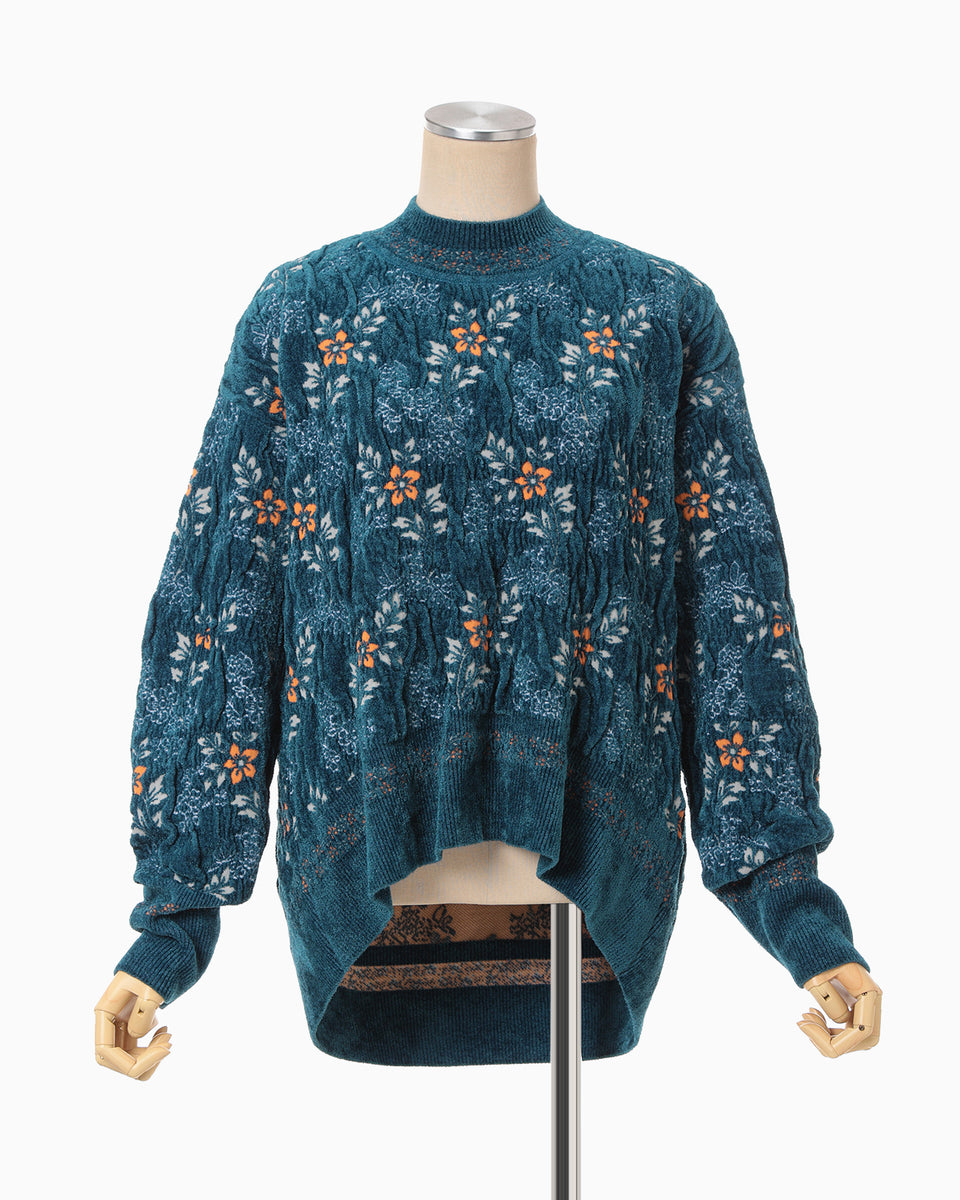 PGG ■セットアップ■ マーブル柄 Cotton Jersey Asymmetry Top - blue - Mame Kurogouchi