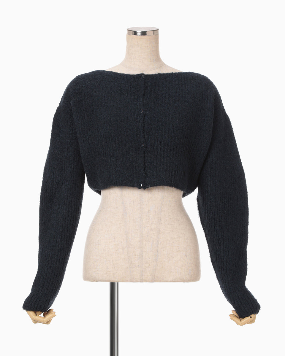 Silk Knited Cardigan - navy - Mame Kurogouchi