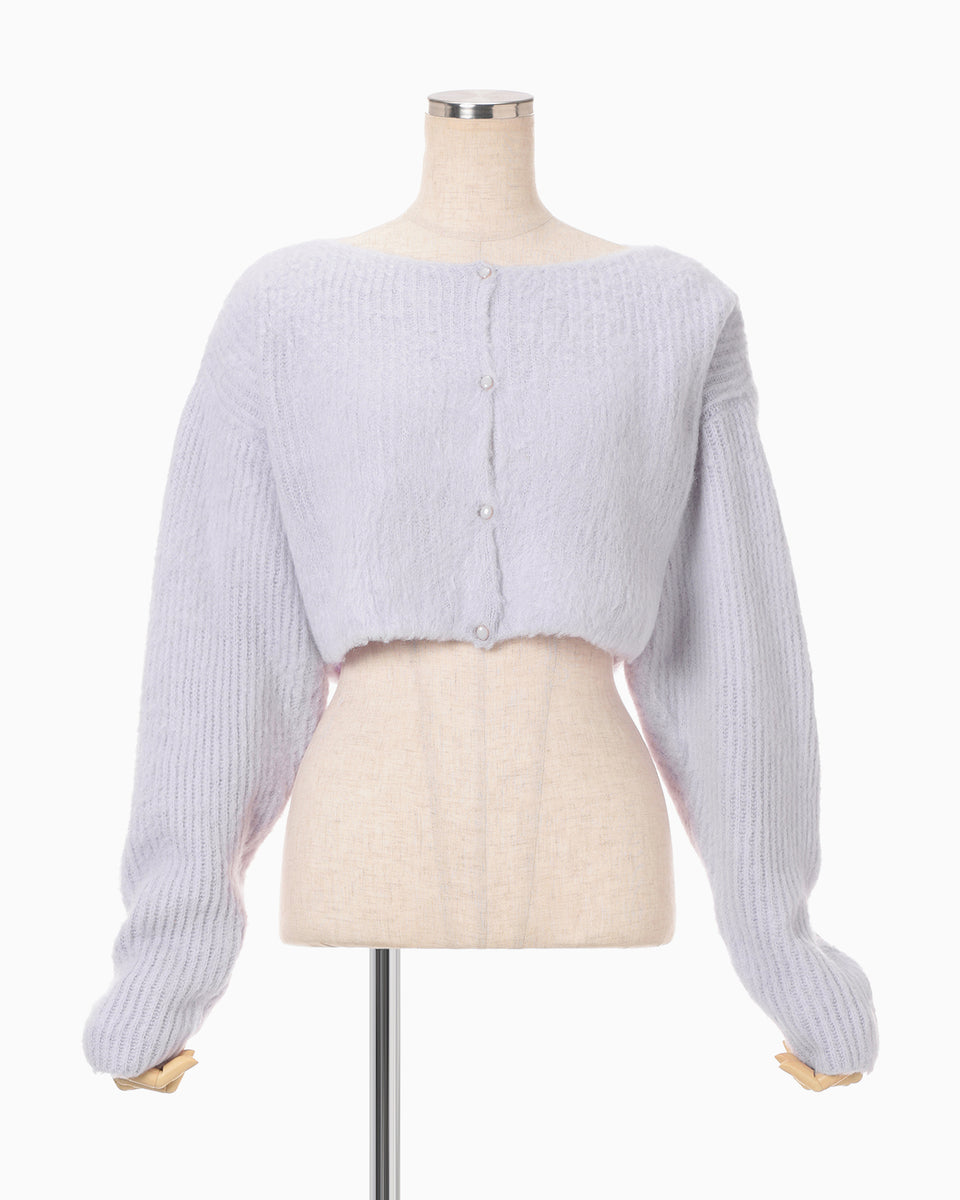 Silk Knited Cardigan - purple - Mame Kurogouchi