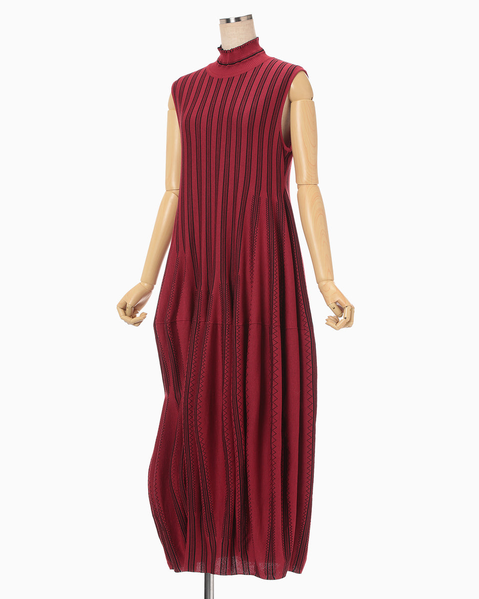 Asymmetric Knitted Volume Dress - red - Mame Kurogouchi Asymmetric Knitted Volume Dress - red - Mame Kurogouchi