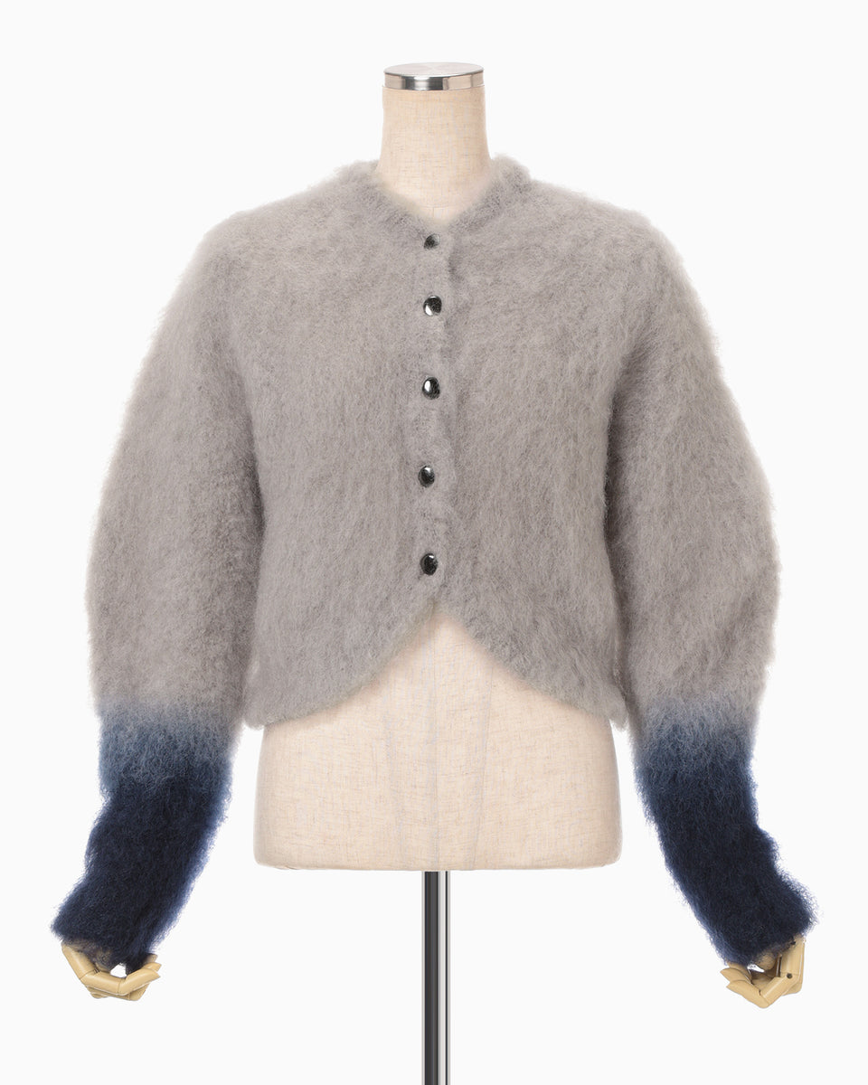 Fur Knitted Cardigan - grey - Mame Kurogouchi