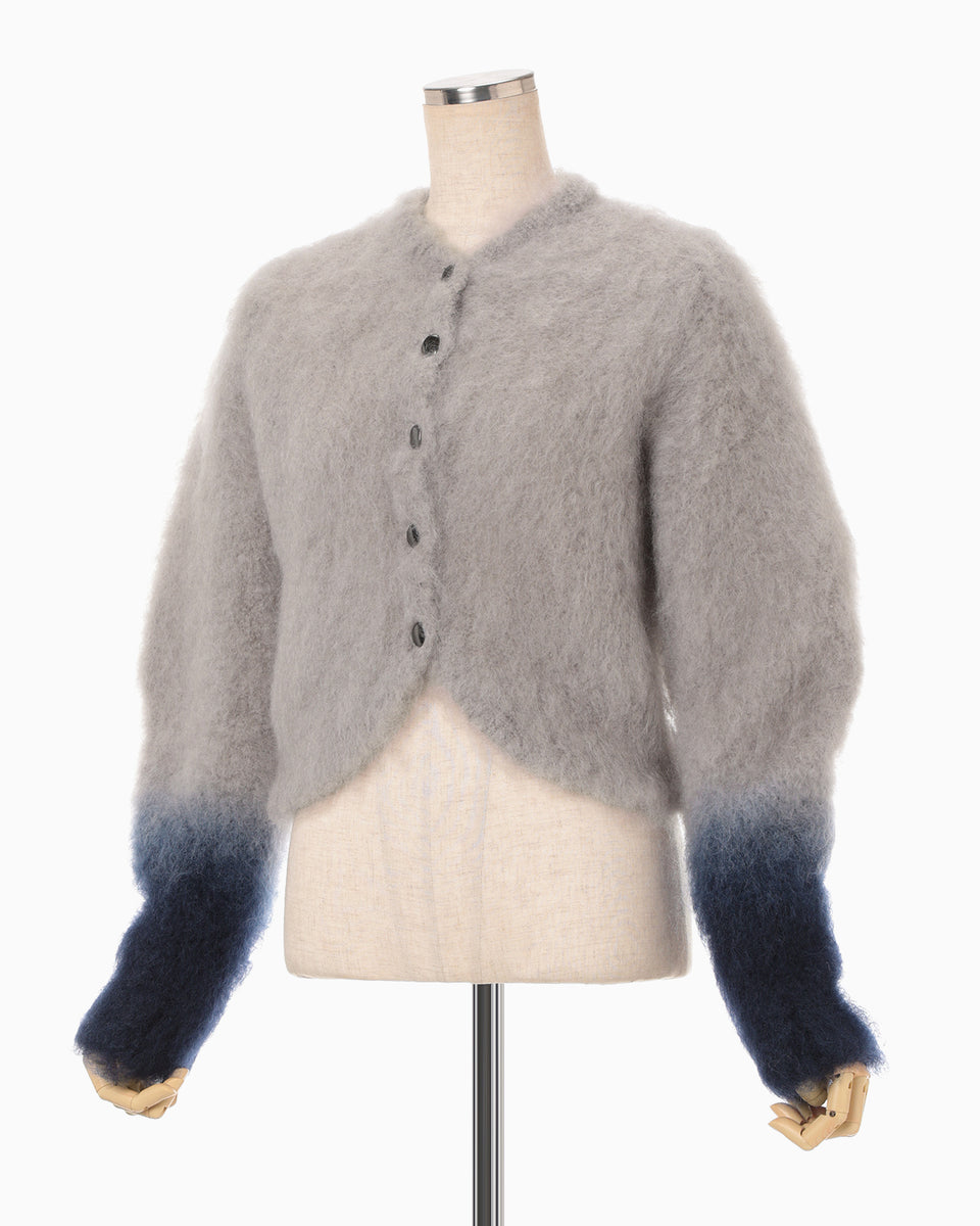 Fur Knitted Cardigan - grey - Mame Kurogouchi