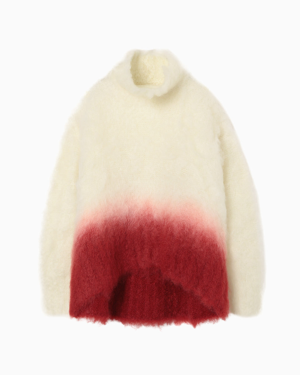 Fur Knitted High Neck Top - white - Mame Kurogouchi