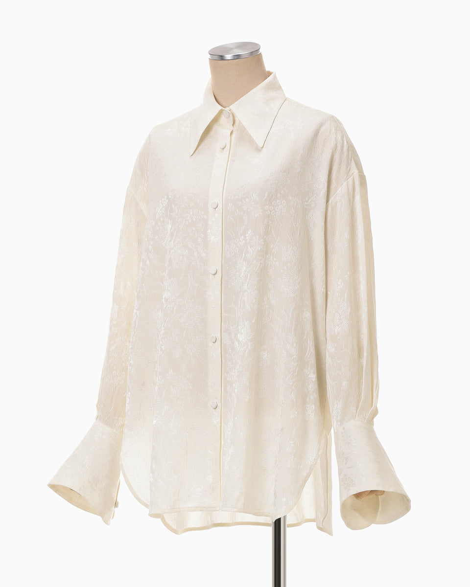 Floral Jacquard Shirt - ecru - Mame Kurogouchi