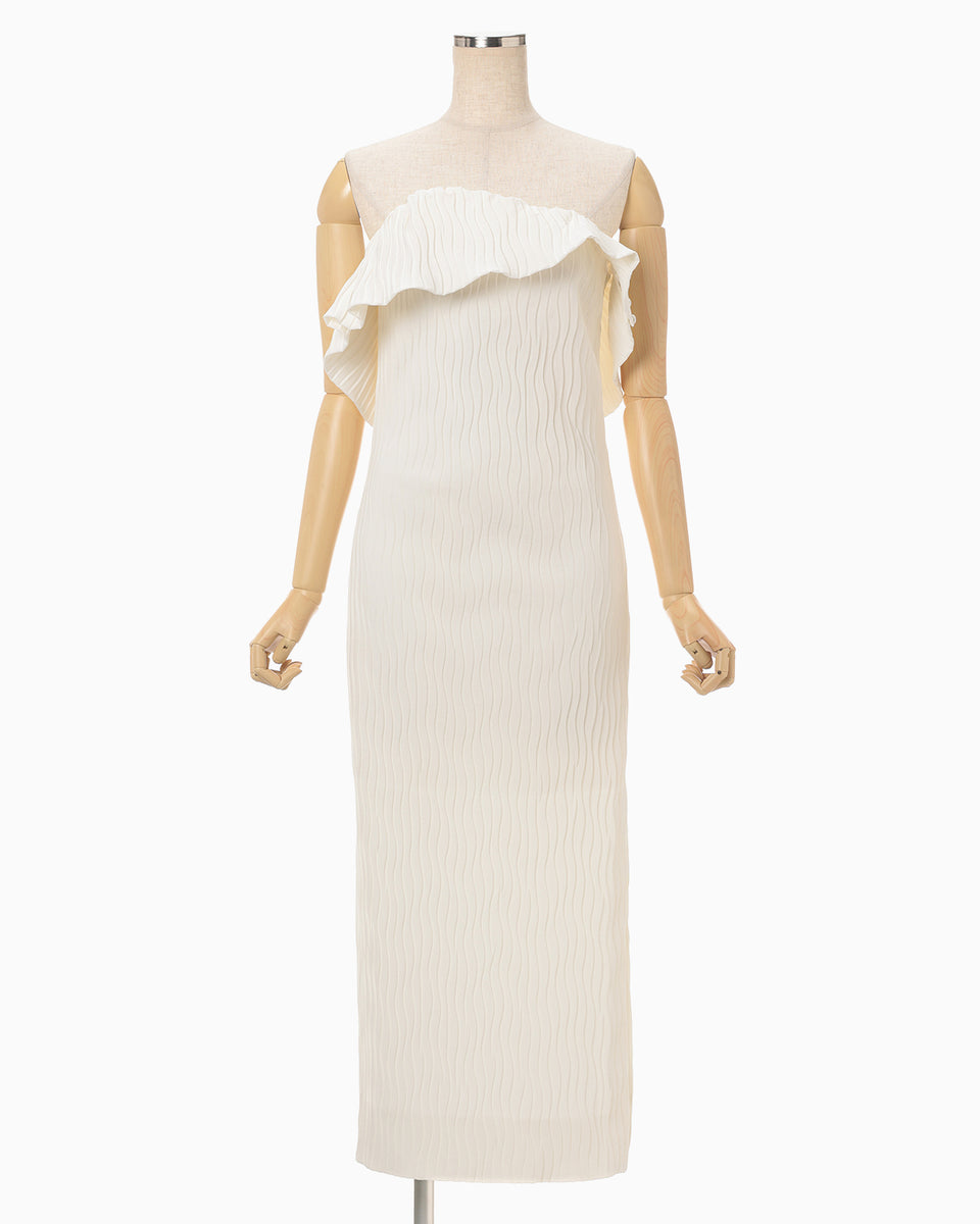 MARINE SERRE チェック ウール ミディドレス Acetate Polyester Floral Lace-Collar Sleeveless Dress - navy