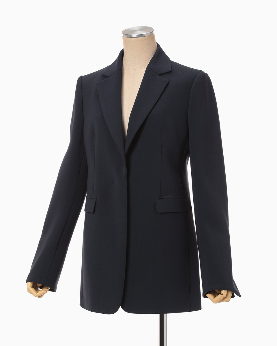 Acetate Polyester Suit Jacket - navy - Mame Kurogouchi