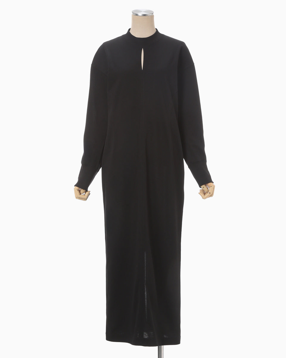 Cotton Jersey I-Line Dress - black - Mame Kurogouchi