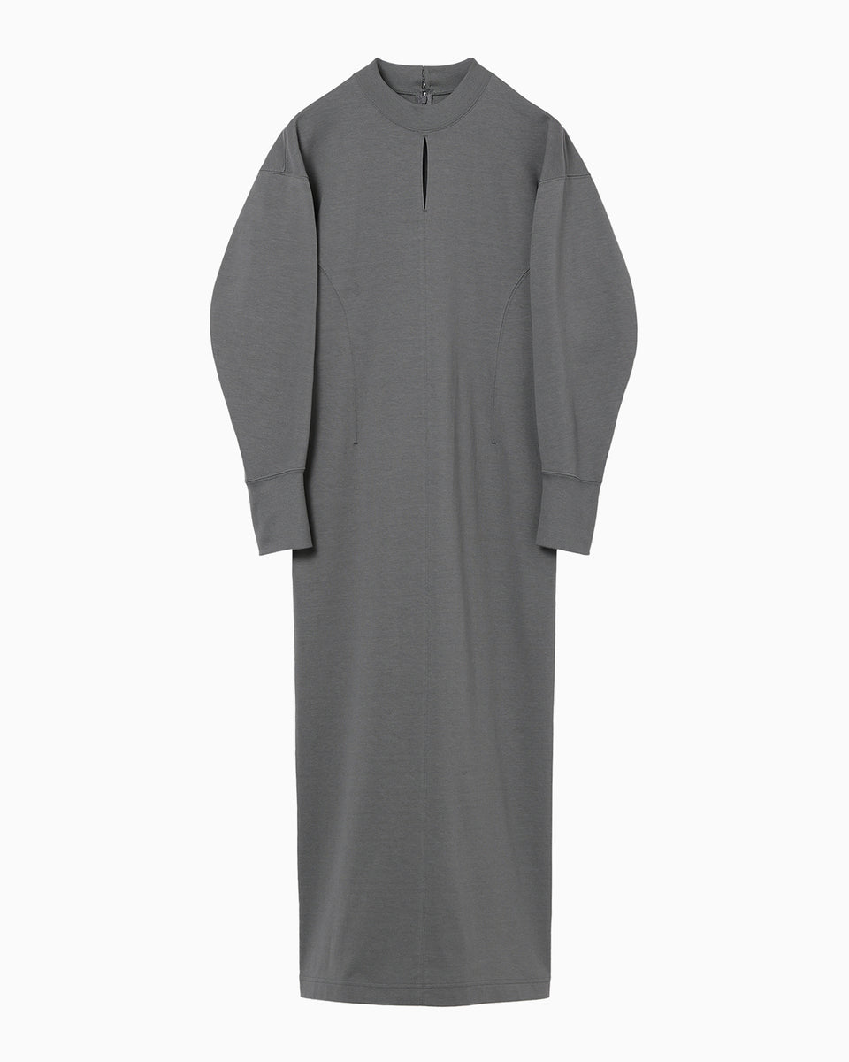 Cotton Jersey I-Line Dress - grey - Mame Kurogouchi