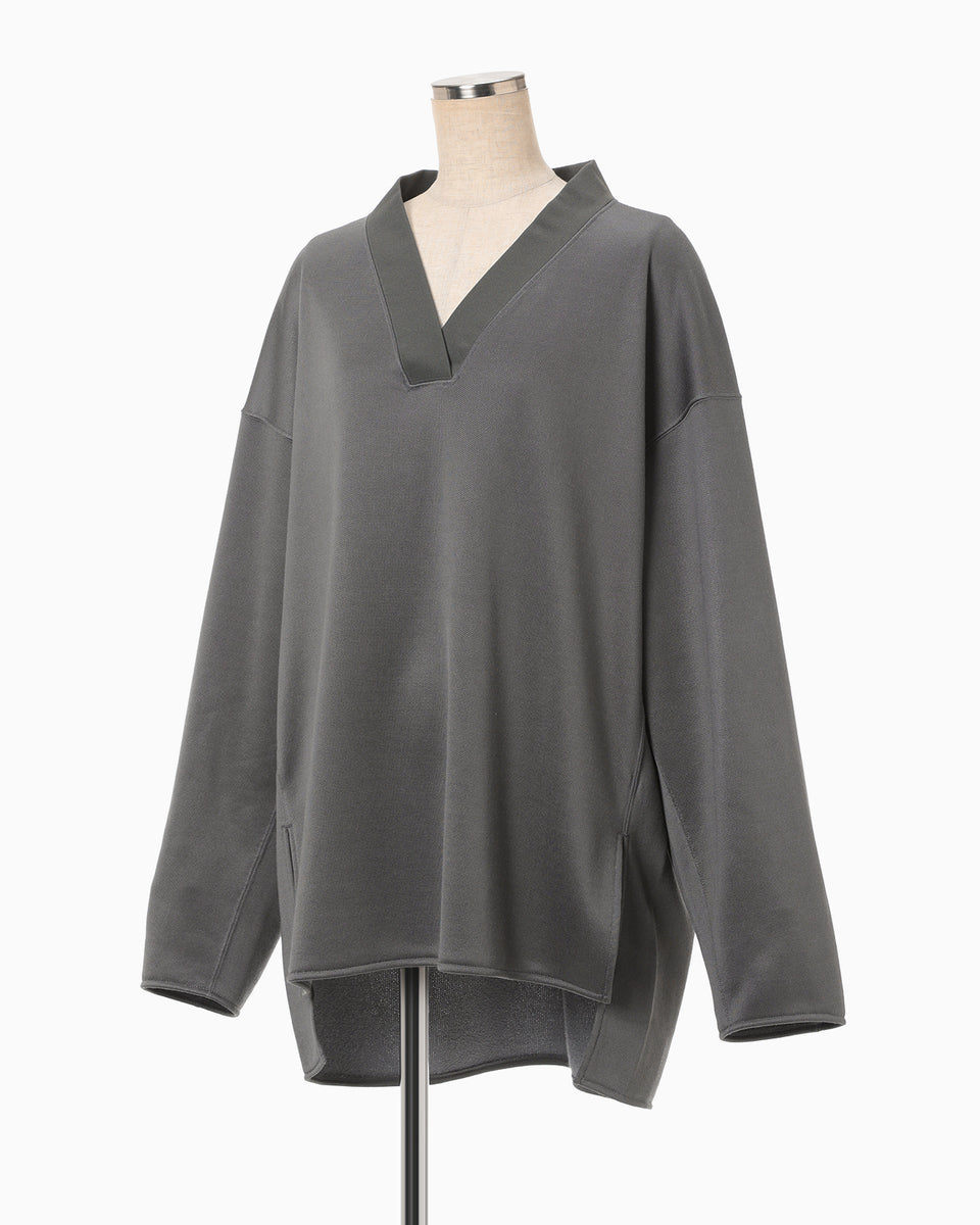 格安即決 - Sweatshirt Relaxed V-Neck grey Kurogouchi Mame - トップス