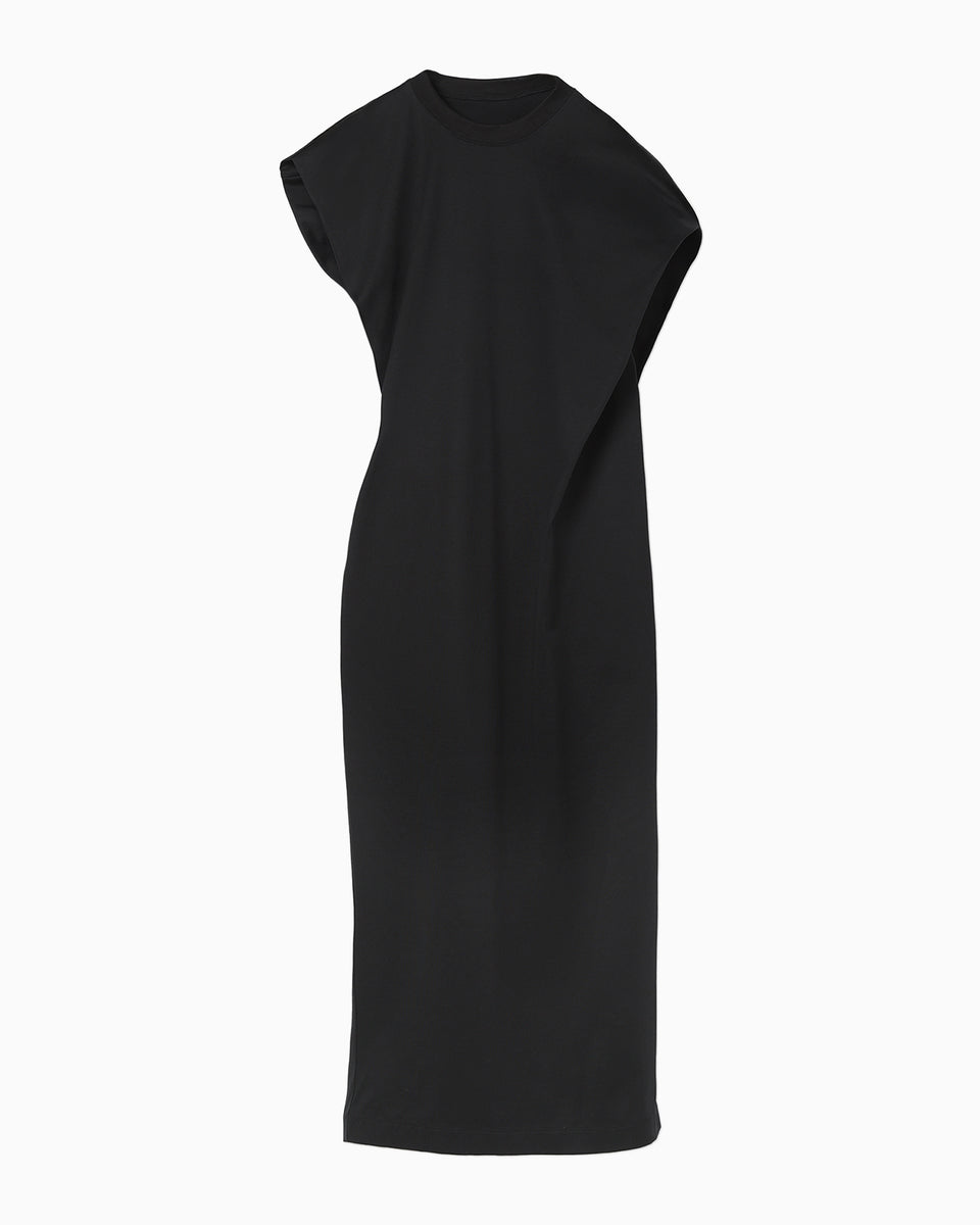 【Mame Kurogouchi】CottonJersey Asymmetric Dress MM25SSJS091 MM25SS-JS091BK-01_1200x1200.