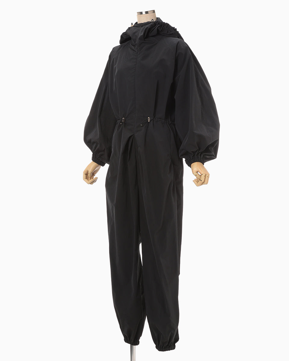 Split Yarn Hooded Jump Suit - black - Mame Kurogouchi Split Yarn Hooded Jump Suit - black - Mame Kurogouchi