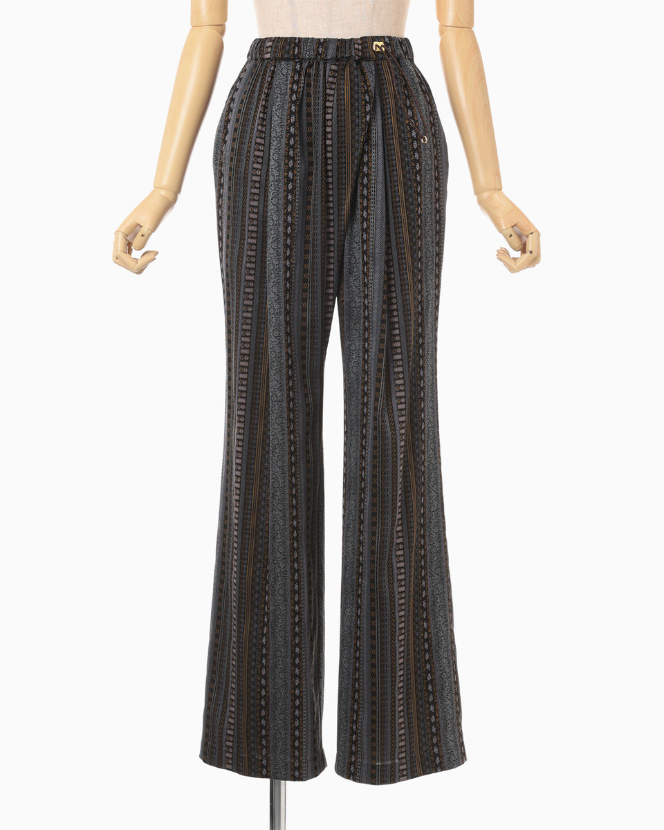 Stripe Jacquard Relaxed Trousers(1 BLACK): Mame Kurogouchi