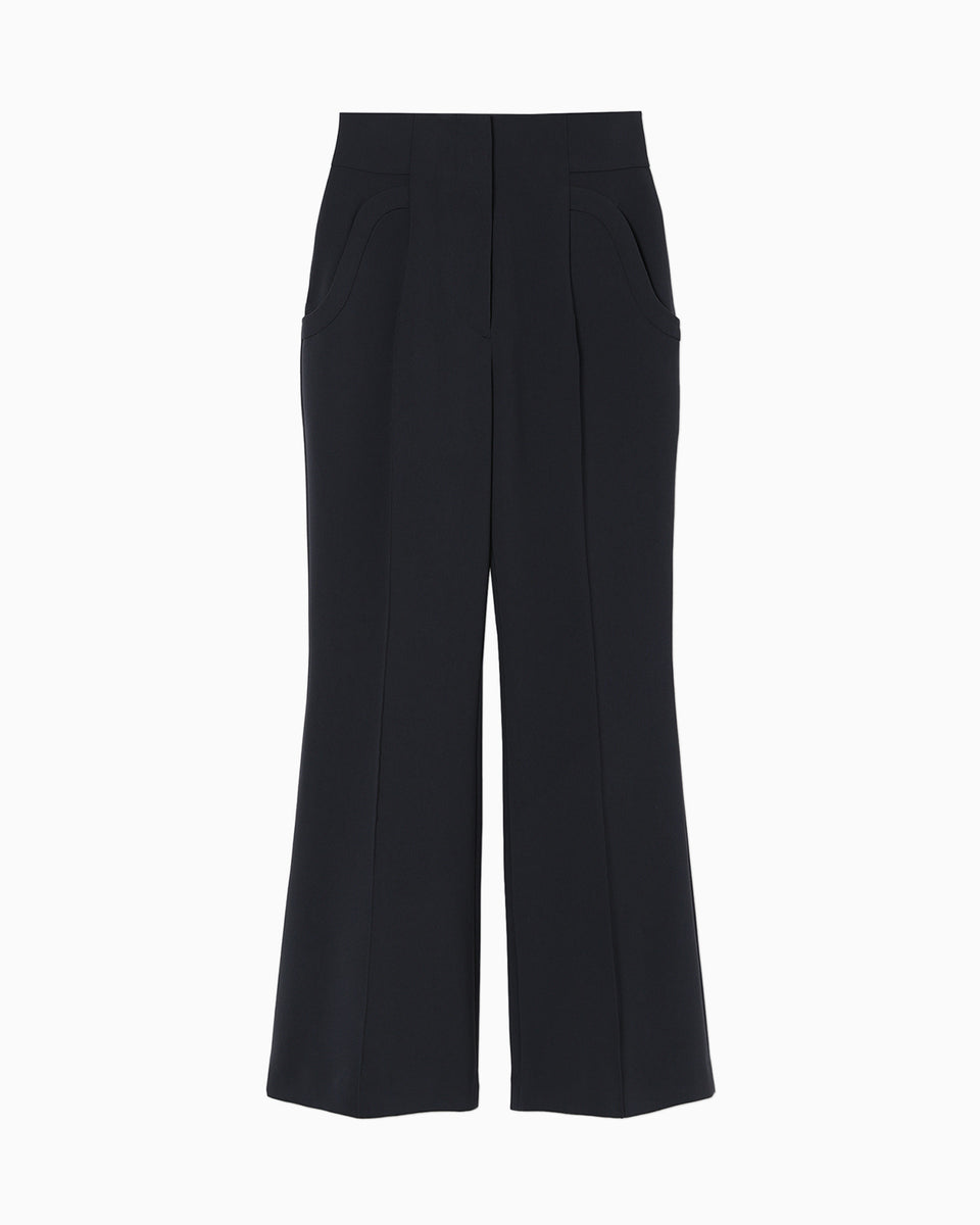 missel TORAY crosswarm パンツ グレー ダークグレー Organic Cotton Twill High Waisted Wide Trousers - grey
