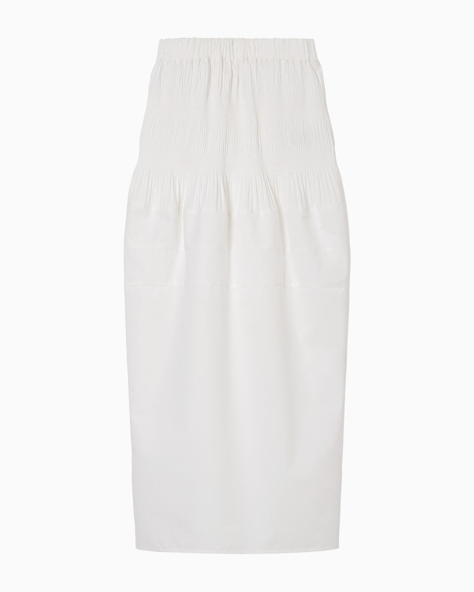 Micro Pleats Round Silhousette Skirt - white - Mame Kurogouchi