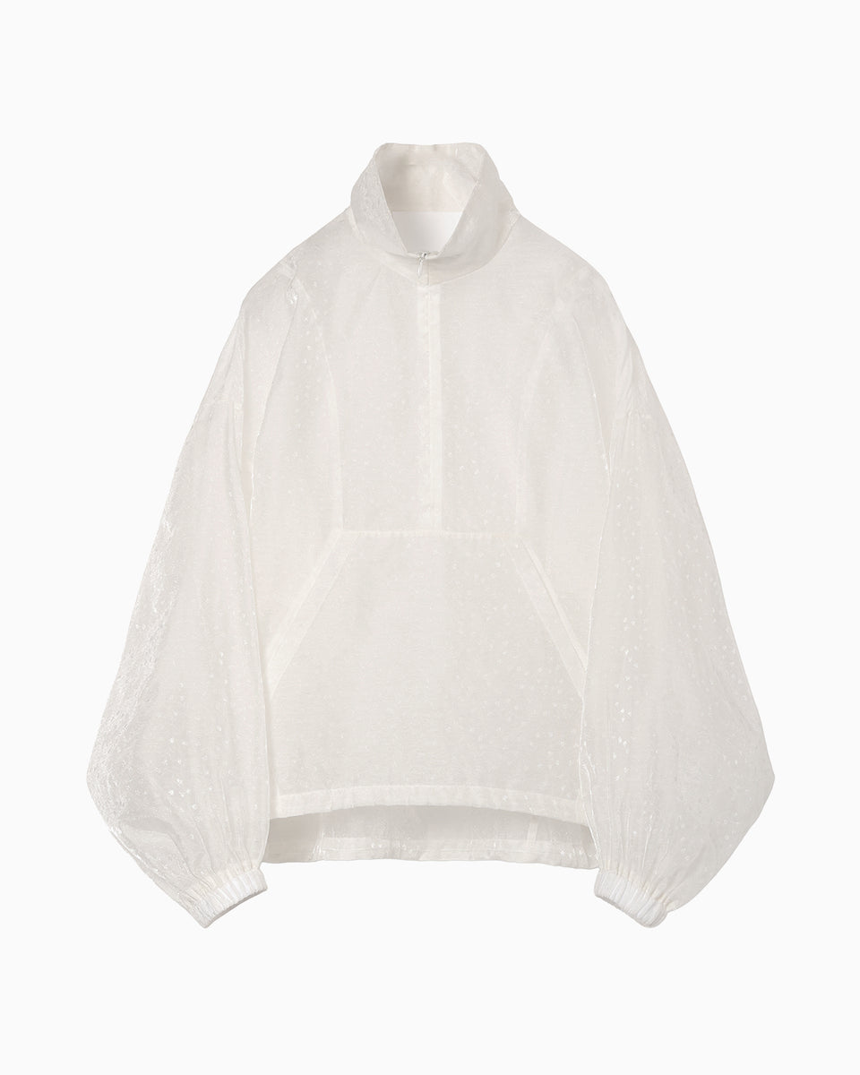 Floral Jacquard Sheer Anorak - white - Mame Kurogouchi