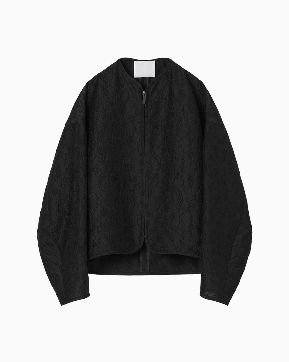 mamekurogouchi ノーカラーショートジャケット　ブラック Arabesque Jacquard Short Jacket - black - Mame Kurogouchi