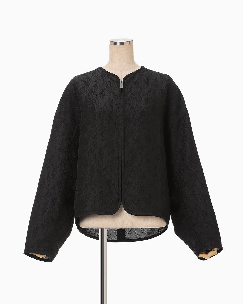 Arabesque Jacquard Short Jacket - black - Mame Kurogouchi