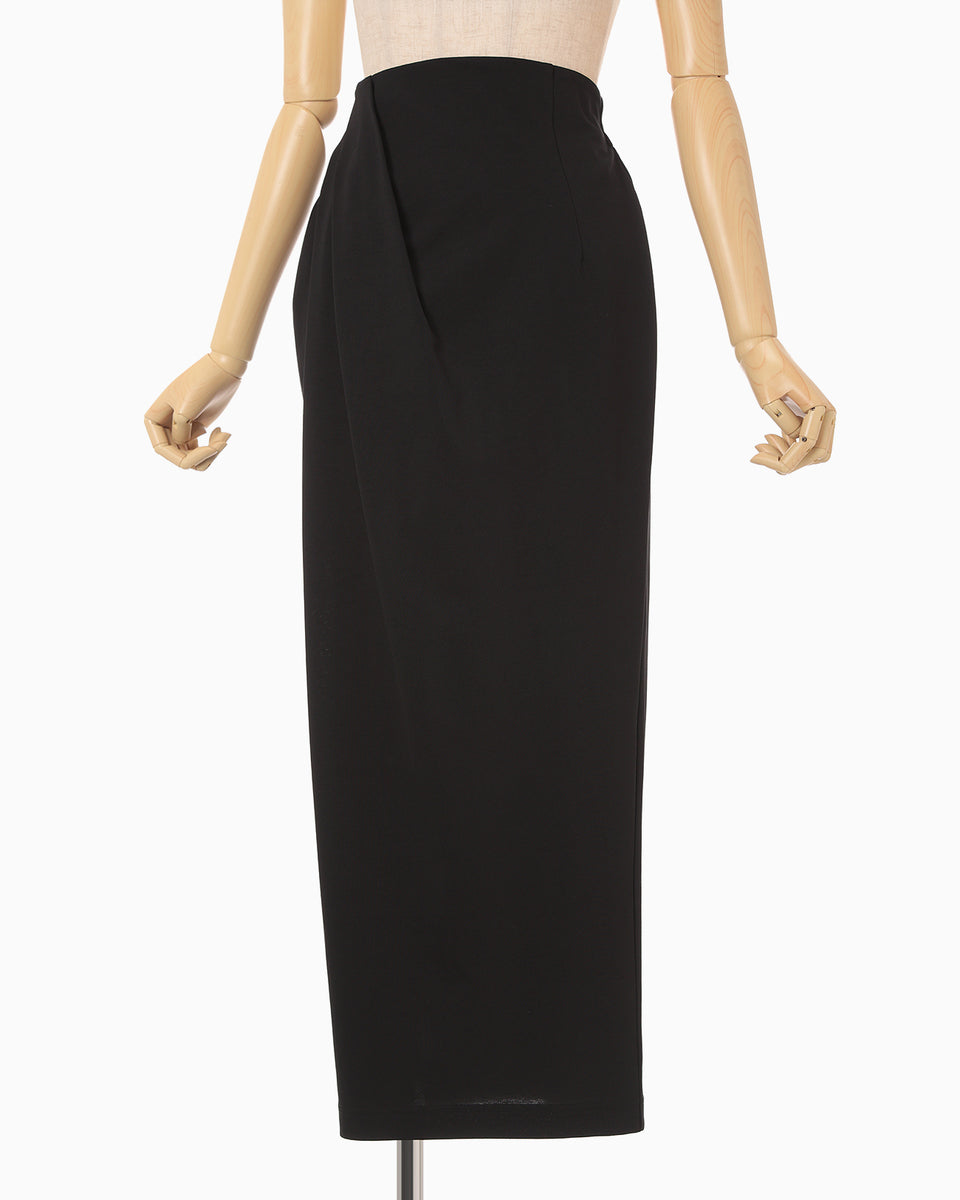 Cotton Jersey Asymmetric Skirt - black - Mame Kurogouchi
