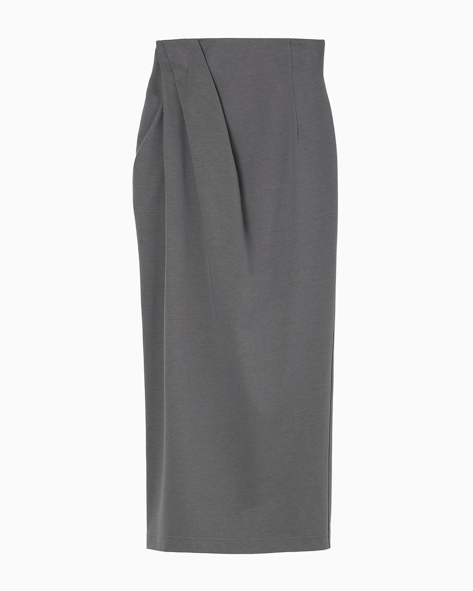 Cotton Jersey Asymmetric Skirt - grey - Mame Kurogouchi