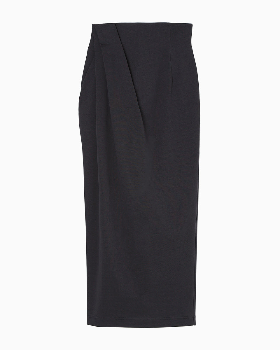 Cotton Jersey Asymmetric Skirt - navy - Mame Kurogouchi