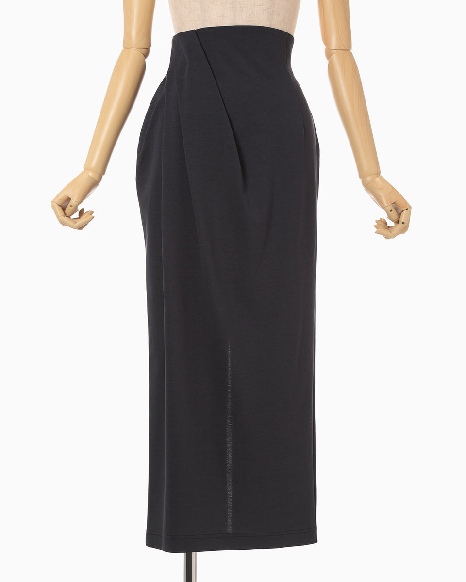 Cotton Jersey Asymmetric Skirt - navy - Mame Kurogouchi