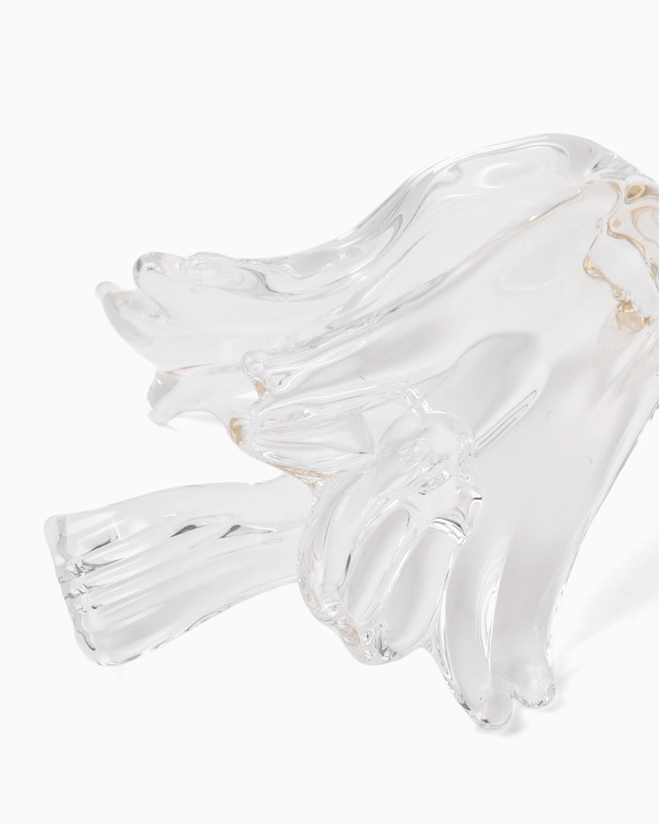 Floral Motif Handcrafted Glass Earring - clear - Mame Kurogouchi