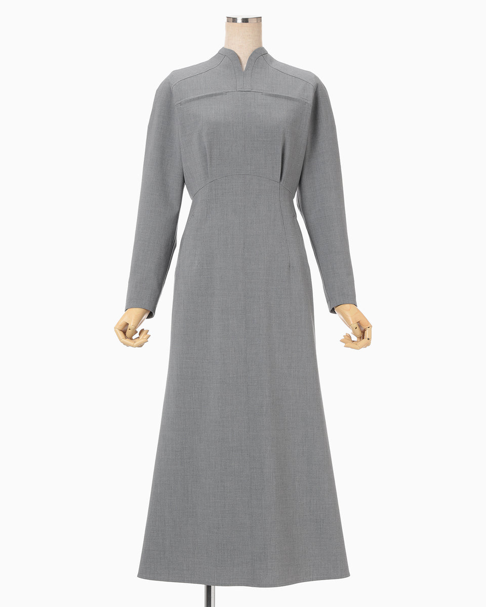 Tucked Waist Flared Dress - grey - Mame Kurogouchi