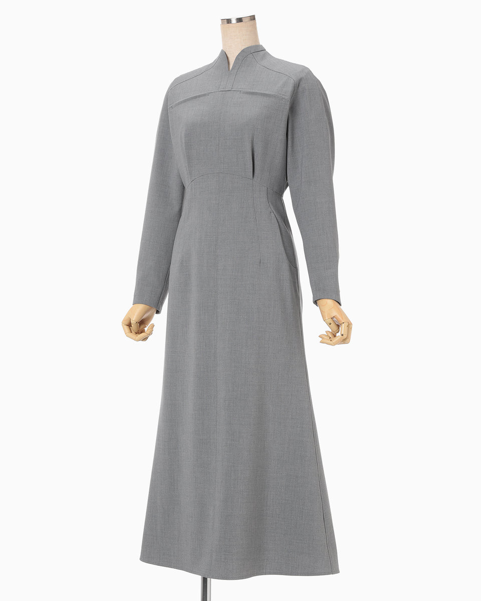 Tucked Waist Flared Dress - grey - Mame Kurogouchi