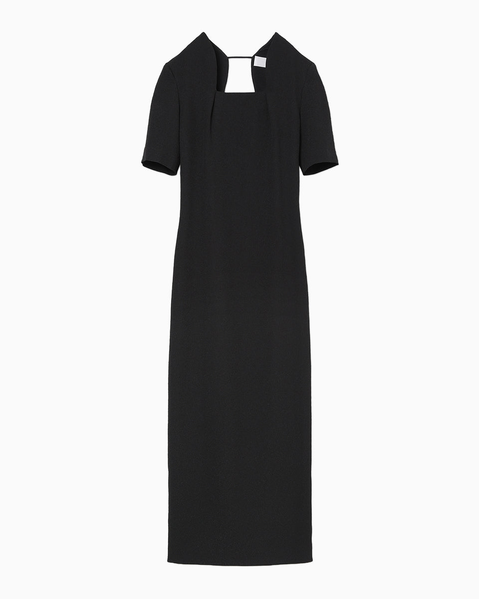 Floral Jacquard Square Neck Dress - black - Mame Kurogouchi Floral Jacquard Square Neck Dress - black - Mame Kurogouchi