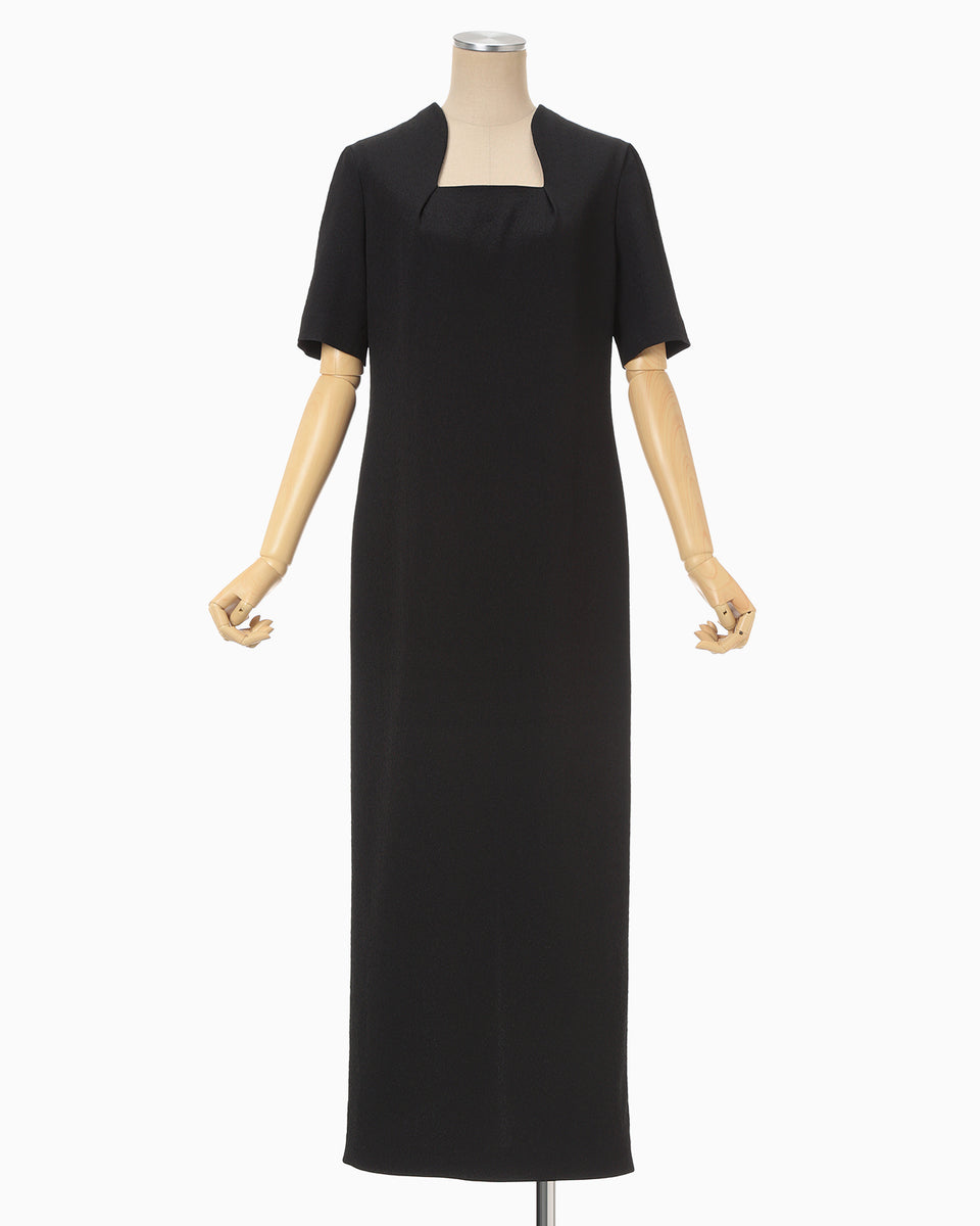 ドレス Floral Jacquard Square Neck Dress - black - Mame Kurogouchi