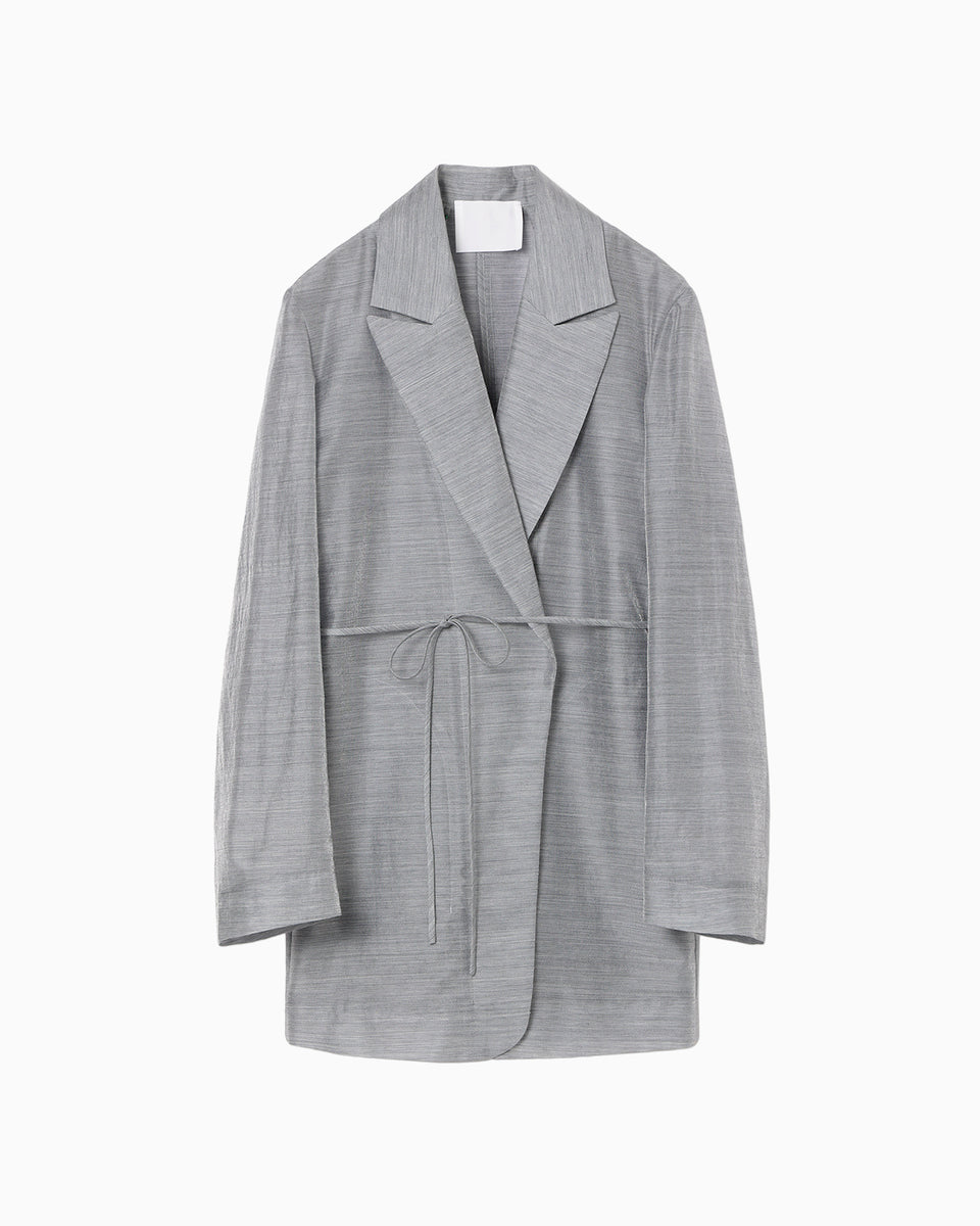 Wool Nylon Shimmering Jacket - grey - Mame Kurogouchi
