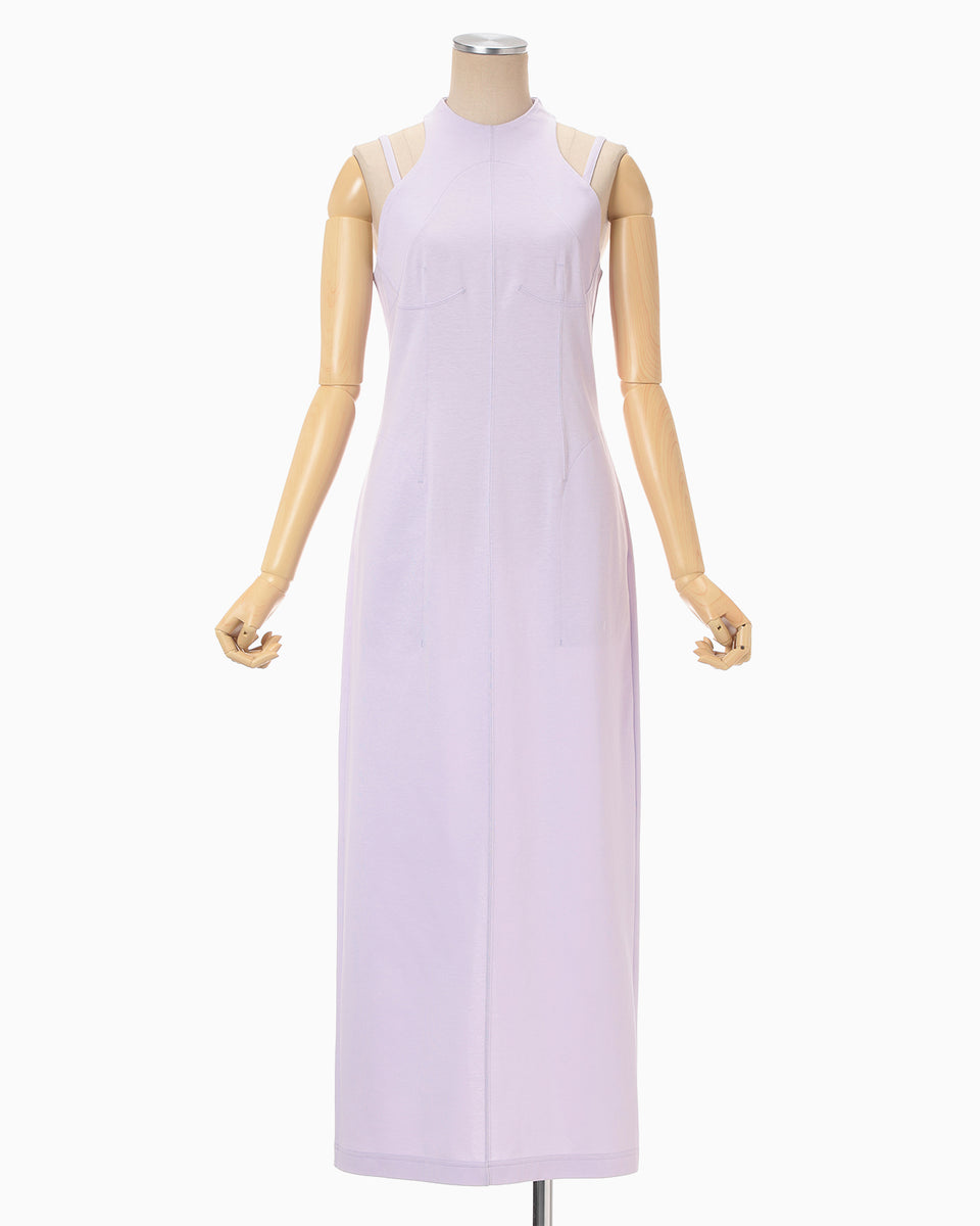 Cotton Jersey Halter Neck Dress - purple - Mame Kurogouchi