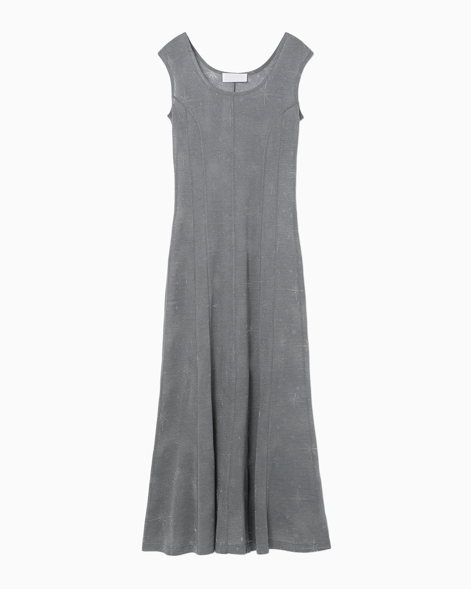 Starry Jersey Sheer Dress - grey - Mame Kurogouchi