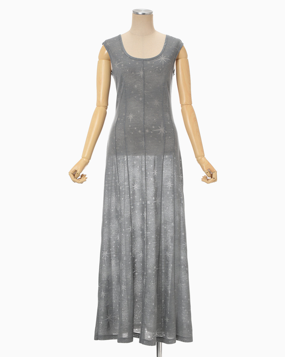 マメクロゴウチ Starry Jersey Sheer Dress black Starry Jersey Sheer Dress - grey - Mame Kurogouchi